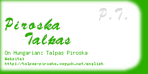 piroska talpas business card